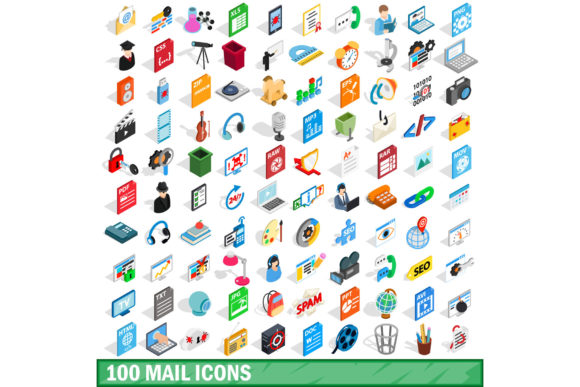 100 Mail Icons Set, Isometric 3D Style: A Practical Asset for Visual Communication