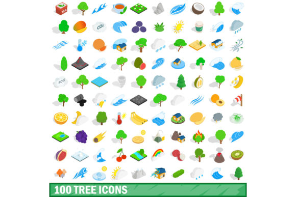 100 Tree Icons Set, Isometric 3D Style: A Comprehensive Guide to Nature-Inspired Design Resources