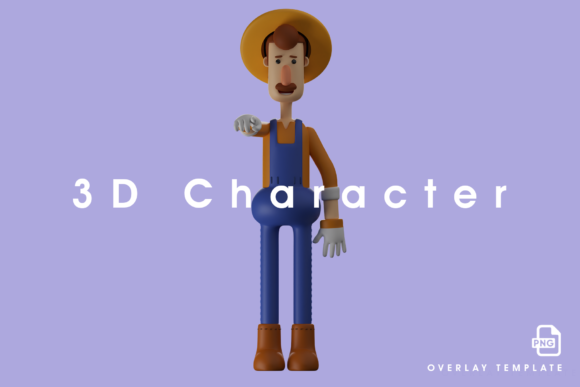 3D Farmer with Hands Pointing Forward: A Versatile Asset for Digital Storytelling