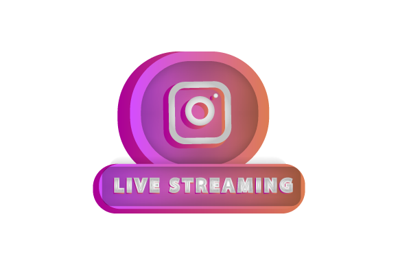 3D Live Streaming Instagram Icon Design