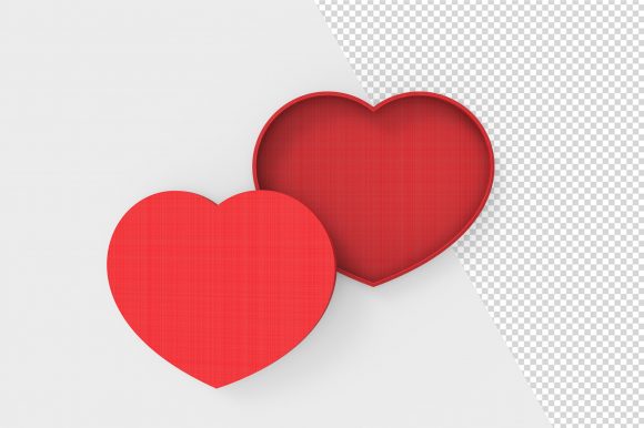 3d Open Heart Shape Mockup Design