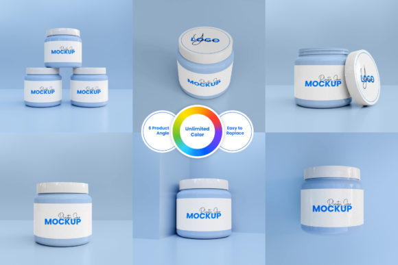 3D Plastic Jar Mockups for Creative Branding