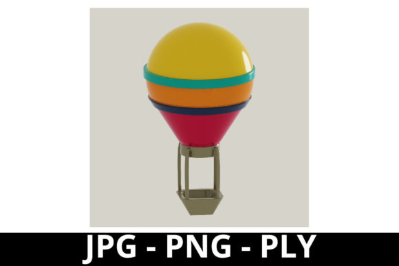 3D Rendering Air Baloon for Design