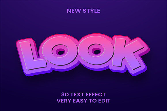 3D Text Effect Graphic Element Design