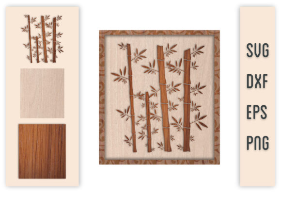 Bringing Depth and Nature Indoors with 3D Wall Art Landscape and Bamboo SVG Artwork