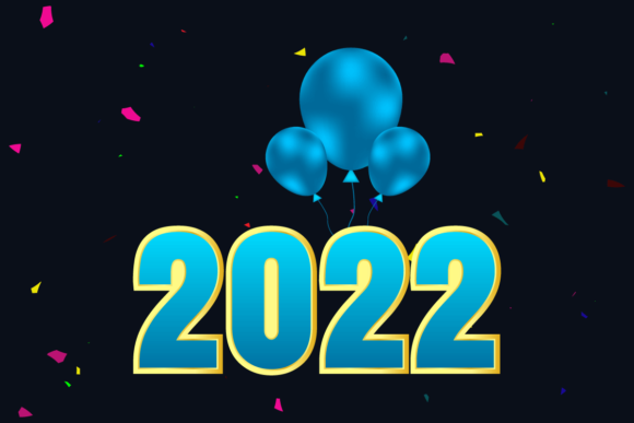 Create Stunning New Year 2022 Text Colorful Background Designs That Captivate