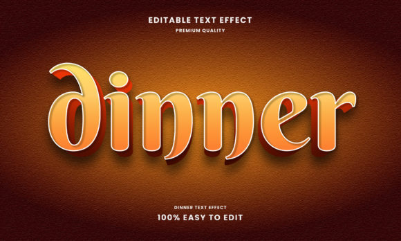 Dinner 3D Text Effect: Bringing Depth and Appetite Appeal to Your Visual Content