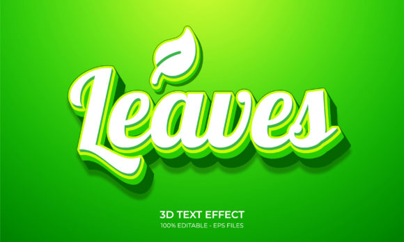 Editable 3D Text Effect Leaves for Creative Projects