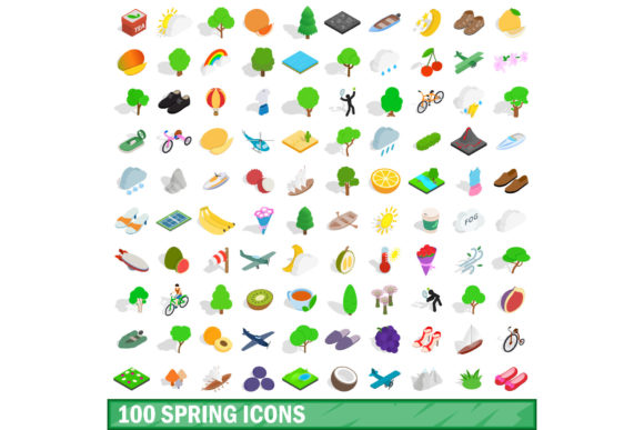 Evaluating the 100 Spring Icons Set, Isometric 3D Style for Design Projects