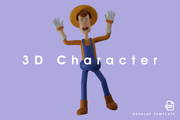 Farmer 3D Showing Funny Expression: Creative Uses