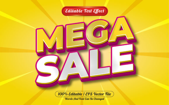 Mega Sale 3D Editable Text Effect: Elevate Your Promotional Design with Depth and Impact