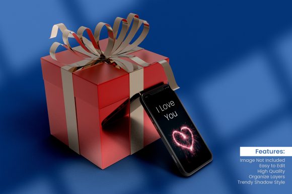 Pink 3d Gift Box Mockup with Smartphone: A Versatile Visual Tool for Modern Marketing