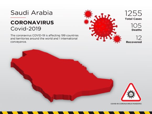 Saudi Arabia Affected Country 3D Map