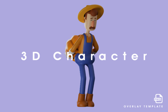 The Art and Utility of a 3D Farmer Illustration Carrying Pumpkin