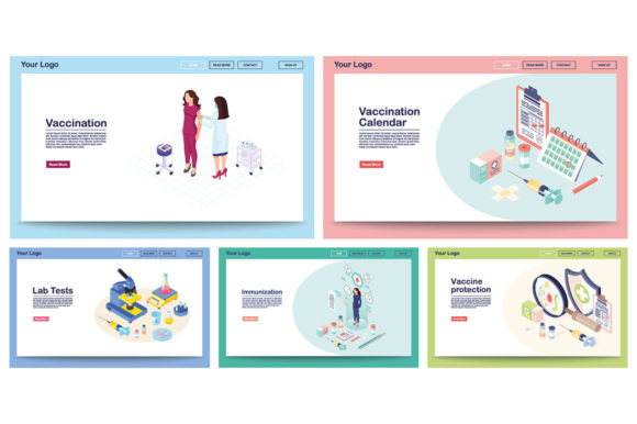Vaccination Webpage Vector Templates That Work