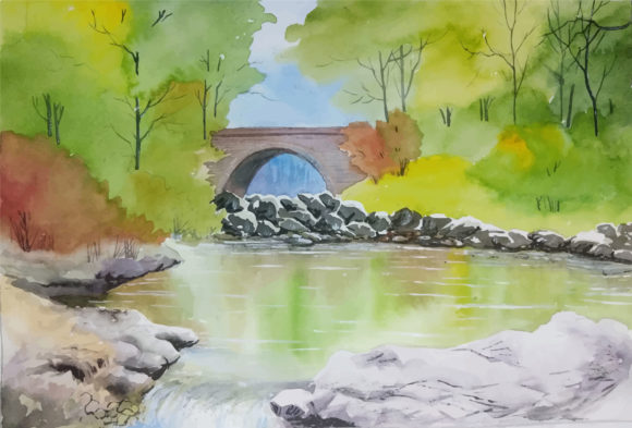 Watercolor Hand Drawn Scenic Bridge: A Strategic Visual Tool for Authentic Communication